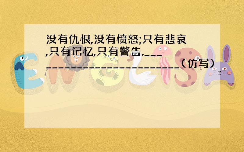 没有仇恨,没有愤怒;只有悲哀,只有记忆,只有警告._________________________(仿写)