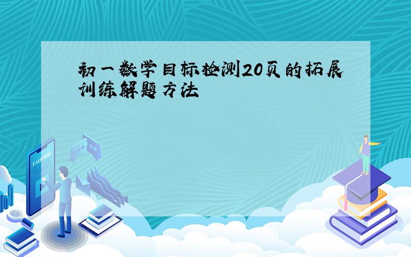 初一数学目标检测20页的拓展训练解题方法