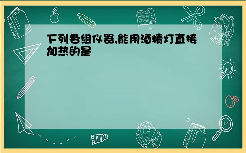 下列各组仪器,能用酒精灯直接加热的是