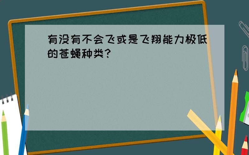 有没有不会飞或是飞翔能力极低的苍蝇种类?