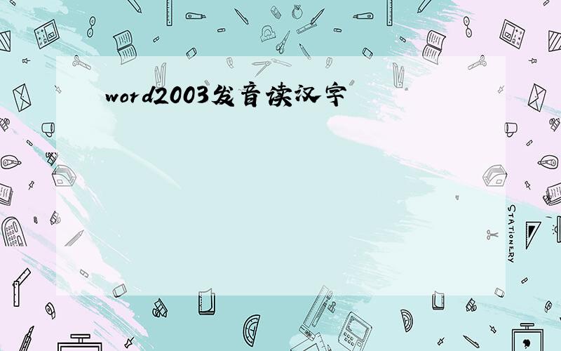 word2003发音读汉字