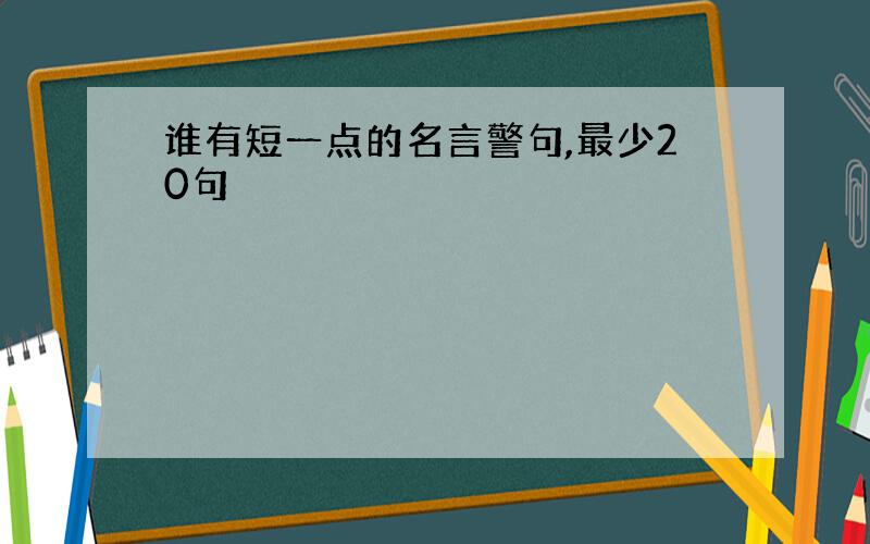 谁有短一点的名言警句,最少20句