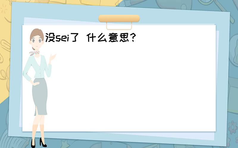 没sei了 什么意思?