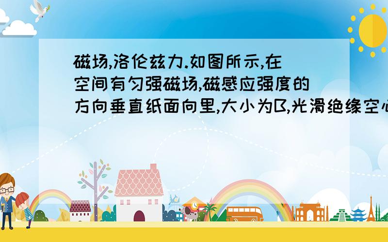 磁场,洛伦兹力.如图所示,在空间有匀强磁场,磁感应强度的方向垂直纸面向里,大小为B,光滑绝缘空心细管MN的长度为h,管内