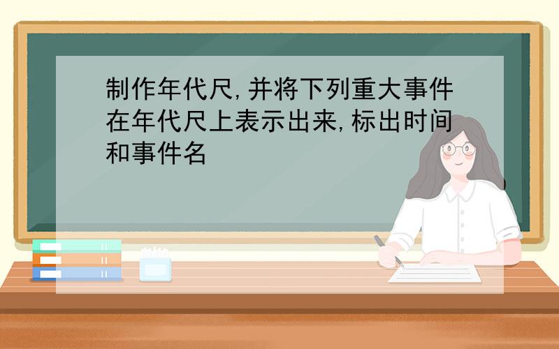 制作年代尺,并将下列重大事件在年代尺上表示出来,标出时间和事件名