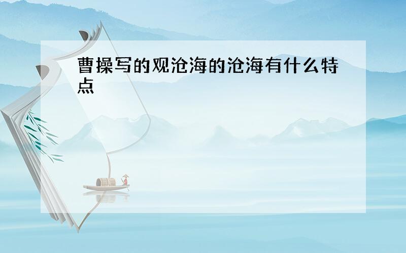 曹操写的观沧海的沧海有什么特点