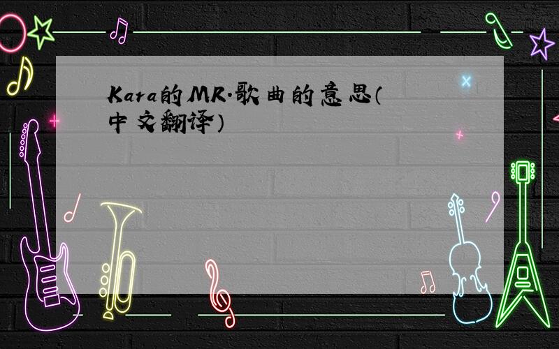 Kara的MR.歌曲的意思（中文翻译）