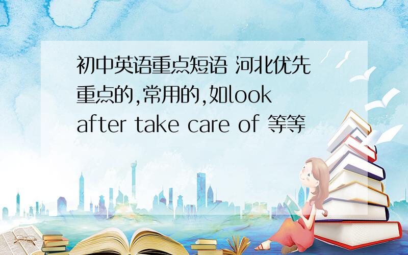 初中英语重点短语 河北优先 重点的,常用的,如look after take care of 等等