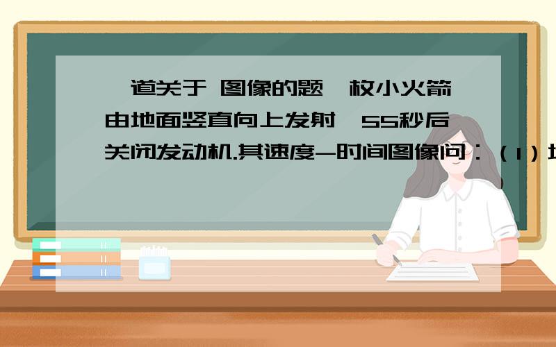 一道关于 图像的题一枚小火箭由地面竖直向上发射,55秒后关闭发动机.其速度-时间图像问：（1）地面的重力加速度g=（ ）