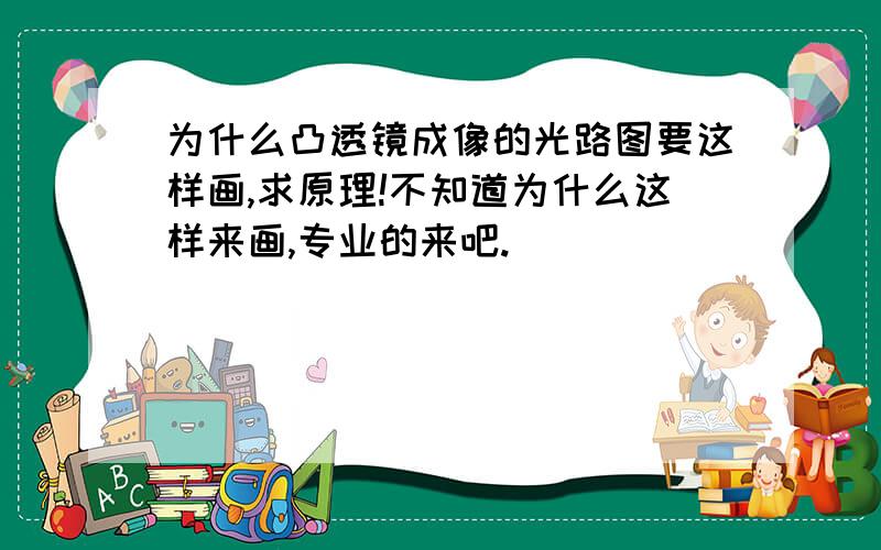 为什么凸透镜成像的光路图要这样画,求原理!不知道为什么这样来画,专业的来吧.