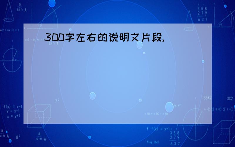 300字左右的说明文片段,