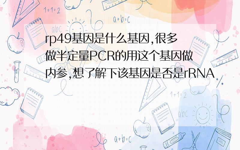 rp49基因是什么基因,很多做半定量PCR的用这个基因做内参,想了解下该基因是否是rRNA