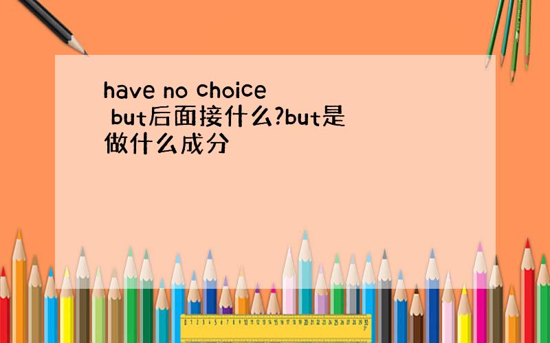 have no choice but后面接什么?but是做什么成分