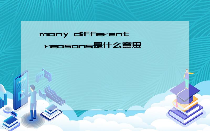 many different reasons是什么意思