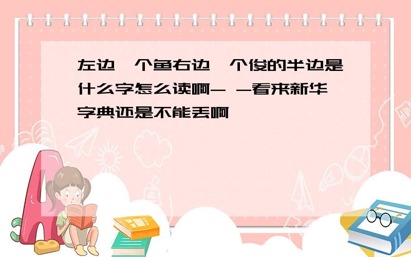 左边一个鱼右边一个俊的半边是什么字怎么读啊- -看来新华字典还是不能丢啊