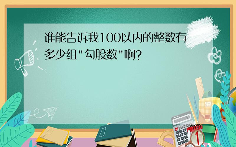 谁能告诉我100以内的整数有多少组