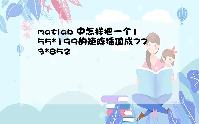 matlab 中怎样把一个155*199的矩阵插值成773*852