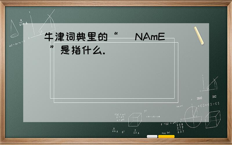 牛津词典里的“ (NAmE) ”是指什么.