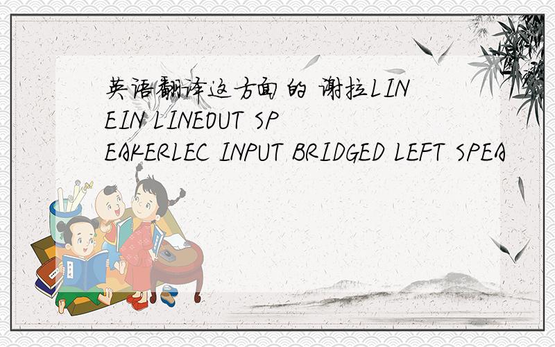 英语翻译这方面的 谢拉LINEIN LINEOUT SPEAKERLEC INPUT BRIDGED LEFT SPEA