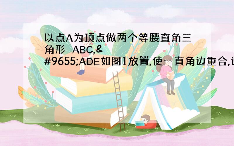 以点A为顶点做两个等腰直角三角形▷ABC,▷ADE如图1放置,使一直角边重合,连接BD,CE