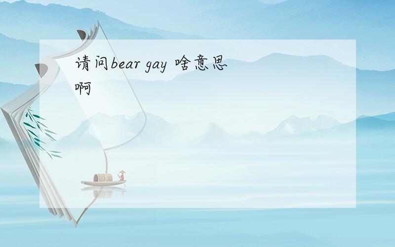 请问bear gay 啥意思啊