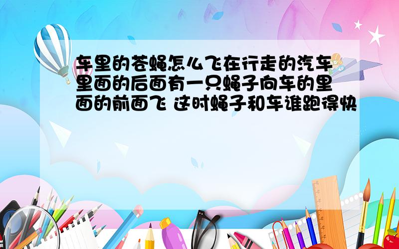 车里的苍蝇怎么飞在行走的汽车里面的后面有一只蝇子向车的里面的前面飞 这时蝇子和车谁跑得快