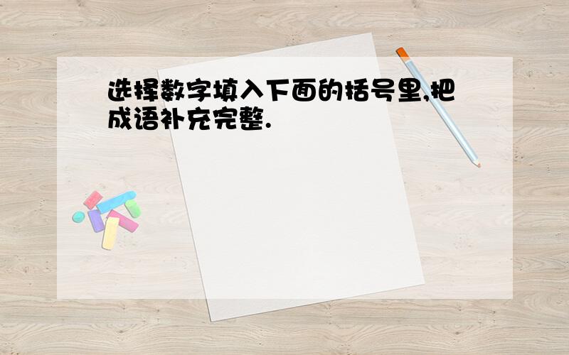 选择数字填入下面的括号里,把成语补充完整.