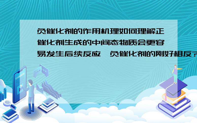 负催化剂的作用机理如何理解正催化剂生成的中间态物质会更容易发生后续反应,负催化剂的刚好相反?后续反应指?