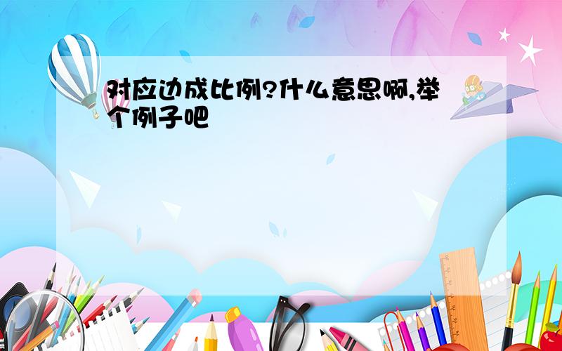 对应边成比例?什么意思啊,举个例子吧