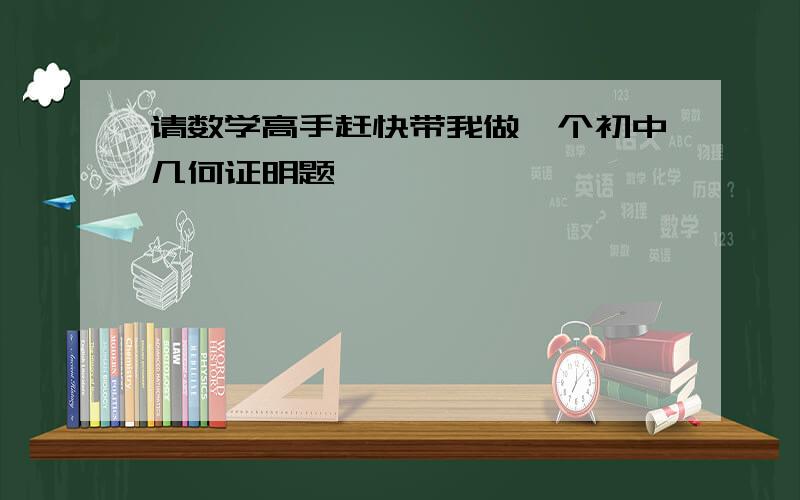 请数学高手赶快带我做一个初中几何证明题