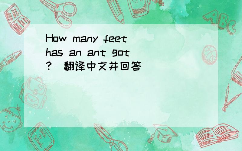 How many feet has an ant got?（翻译中文并回答）