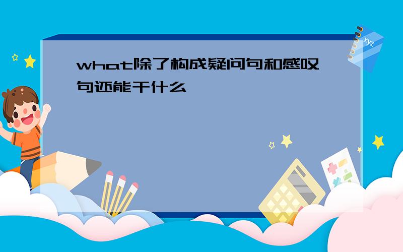 what除了构成疑问句和感叹句还能干什么