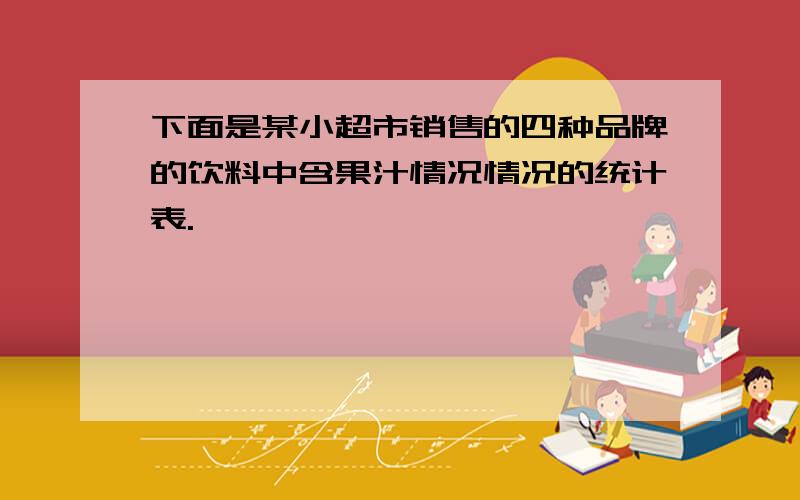 下面是某小超市销售的四种品牌的饮料中含果汁情况情况的统计表.