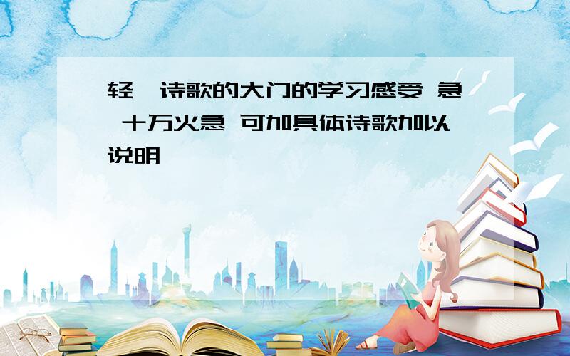 轻叩诗歌的大门的学习感受 急 十万火急 可加具体诗歌加以说明