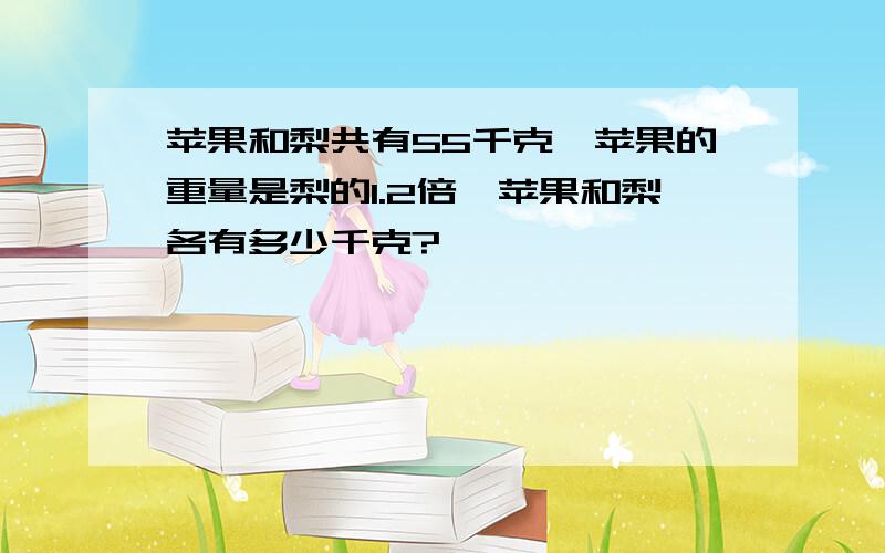 苹果和梨共有55千克,苹果的重量是梨的1.2倍,苹果和梨各有多少千克?