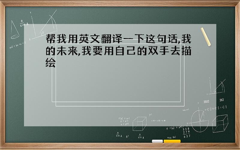 帮我用英文翻译一下这句话,我的未来,我要用自己的双手去描绘