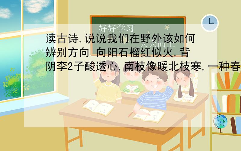 读古诗,说说我们在野外该如何辨别方向 向阳石榴红似火,背阴李2子酸透心,南枝像暖北枝寒,一种春风有两