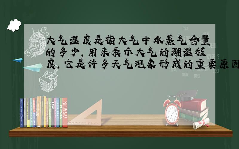 大气湿度是指大气中水蒸气含量的多少，用来表示大气的潮湿程度，它是许多天气现象形成的重要原因.下列天气现象的形成，与大气湿