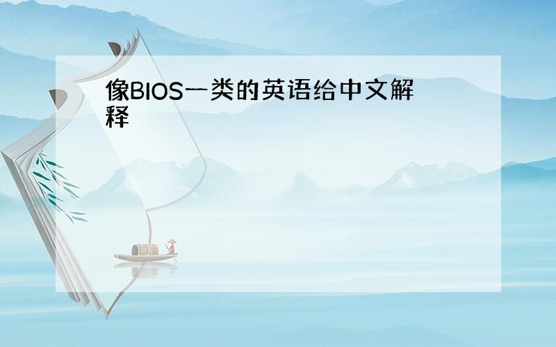 像BIOS一类的英语给中文解释