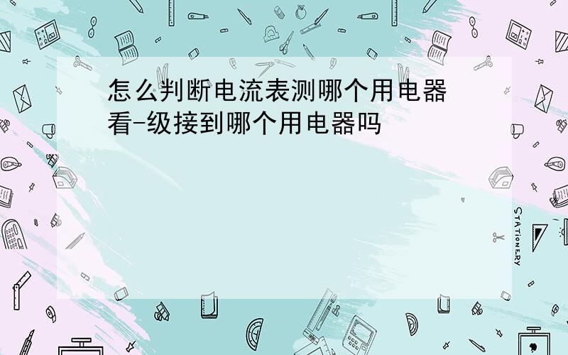 怎么判断电流表测哪个用电器 看-级接到哪个用电器吗