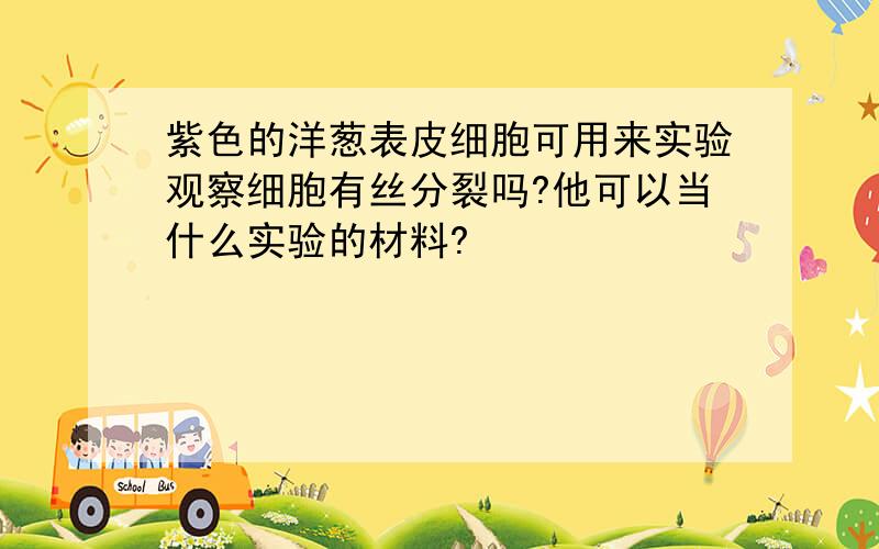 紫色的洋葱表皮细胞可用来实验观察细胞有丝分裂吗?他可以当什么实验的材料?