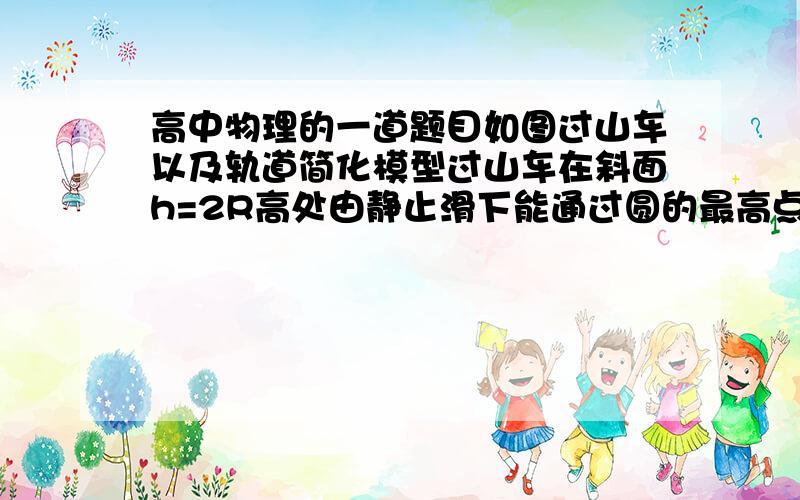 高中物理的一道题目如图过山车以及轨道简化模型过山车在斜面h=2R高处由静止滑下能通过圆的最高点对不对?最好要有解析!