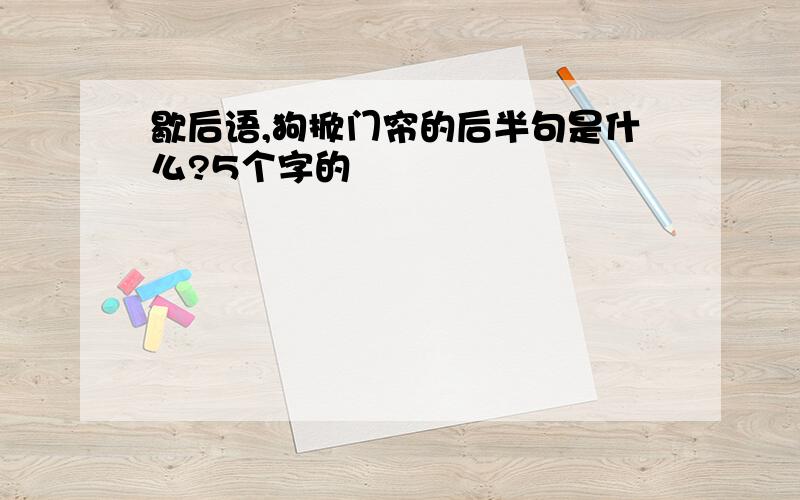 歇后语,狗掀门帘的后半句是什么?5个字的