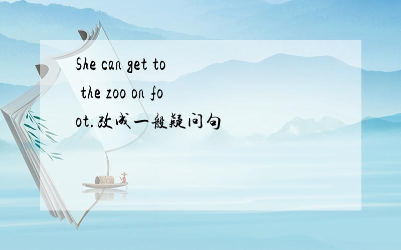 She can get to the zoo on foot.改成一般疑问句