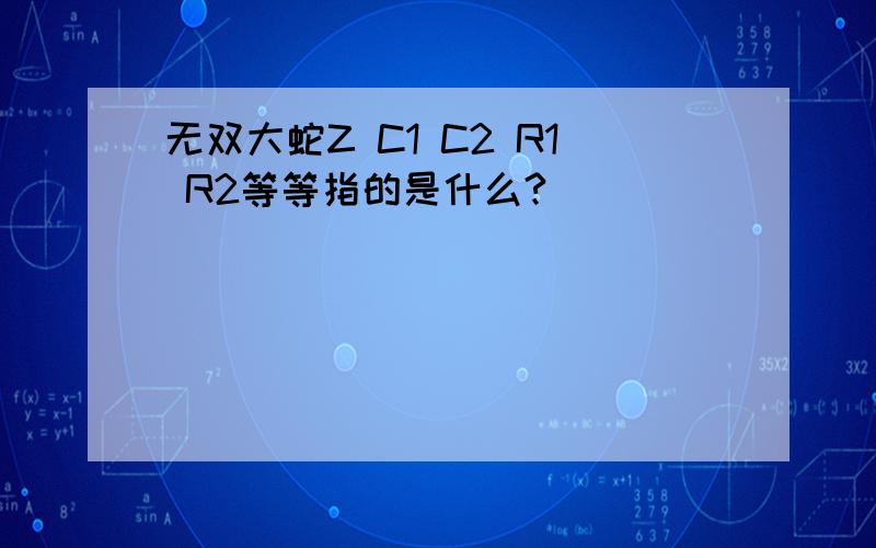 无双大蛇Z C1 C2 R1 R2等等指的是什么?