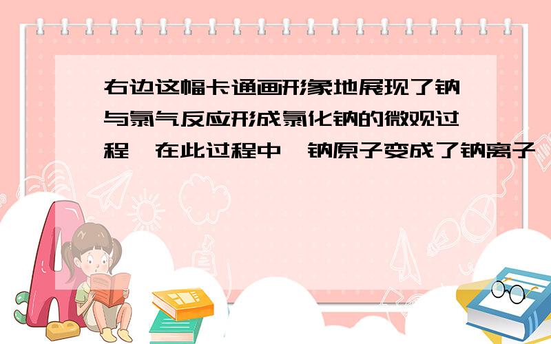 右边这幅卡通画形象地展现了钠与氯气反应形成氯化钠的微观过程,在此过程中,钠原子变成了钠离子,请你比较分析钠原子和钠离子的