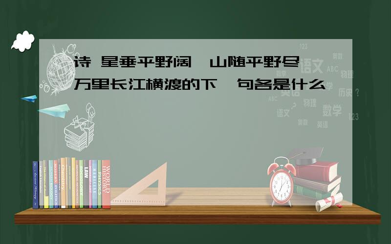 诗 星垂平野阔、山随平野尽、万里长江横渡的下一句各是什么