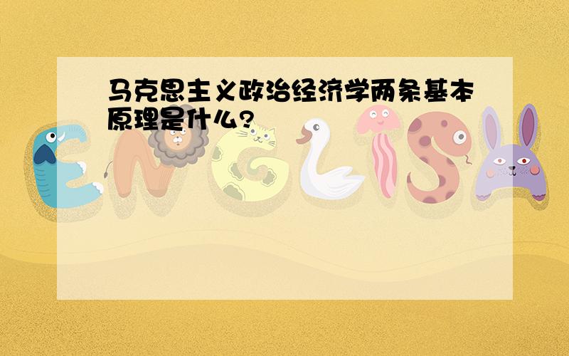 马克思主义政治经济学两条基本原理是什么?