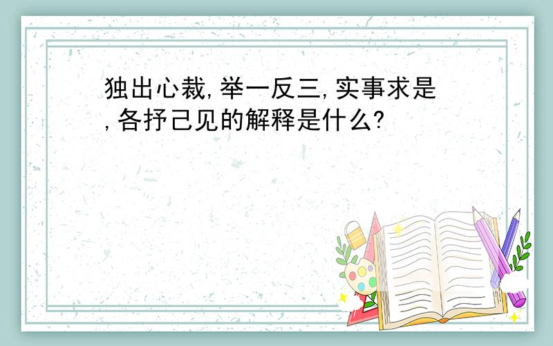 独出心裁,举一反三,实事求是,各抒己见的解释是什么?