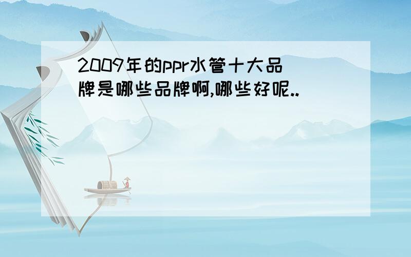 2009年的ppr水管十大品牌是哪些品牌啊,哪些好呢..